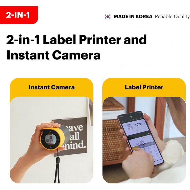Camera foto instant Kodak Memo Shot ERA MS100– imprimare instant, camera digitala compacta cu tehnologie ZINK, ideala pentru copii, petreceri si calatorii, Alb