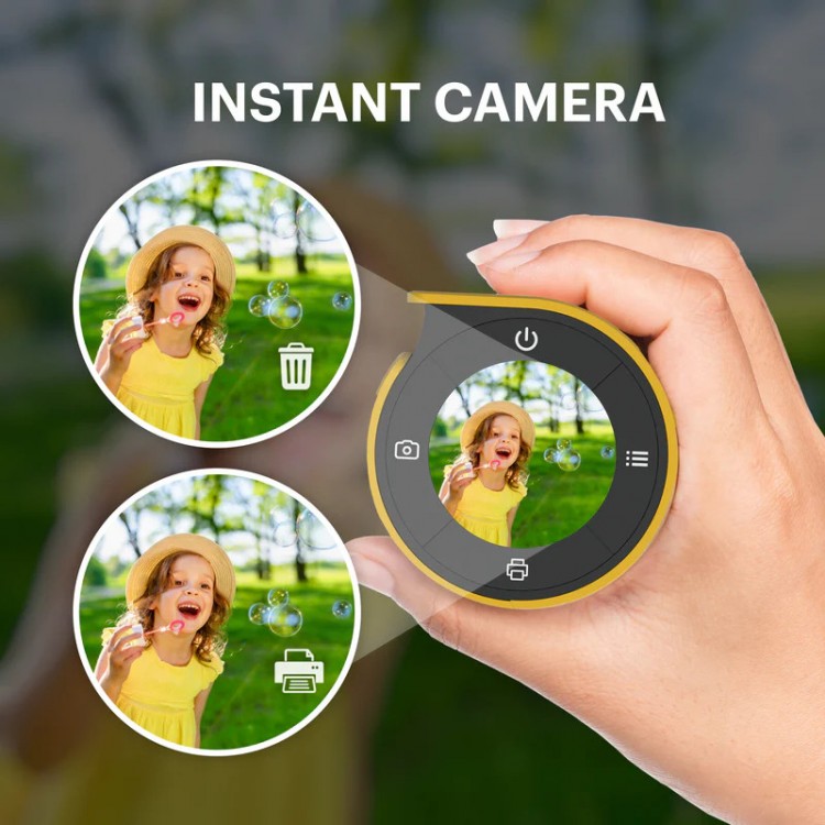 Camera foto instant Kodak Memo Shot ERA MS100– imprimare instant, camera digitala compacta cu tehnologie ZINK, ideala pentru copii, petreceri si calatorii, Alb