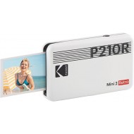Imprimanta foto portabila Kodak Mini 2 Retro, Bluetooth, include set 8 coli, Alb
