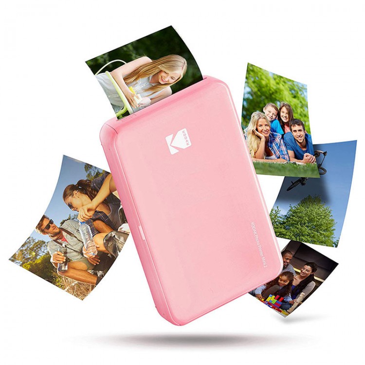 Imprimanta foto portabila Kodak Mini 2 -PM220, Bluetooth, include set 8 coli, Roz