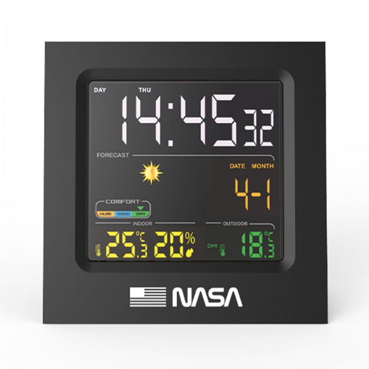 Statie Meteorologica Ws300 Nasa, Ecran LED de 4,3 inchi, 10 in 1, negru