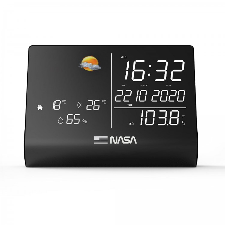 Statie Meteorologica Wsp1300, Ecran LED de 6.4 inchi, alarma, calendar, temperatura, radio, negru