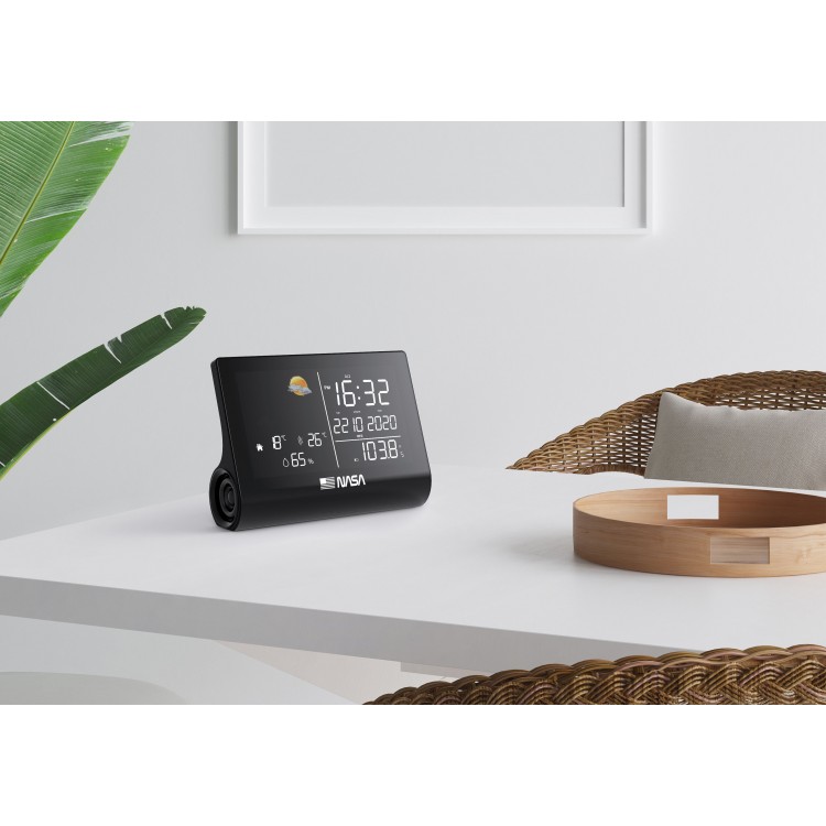 Statie Meteorologica Wsp1300, Ecran LED de 6.4 inchi, alarma, calendar, temperatura, radio, negru