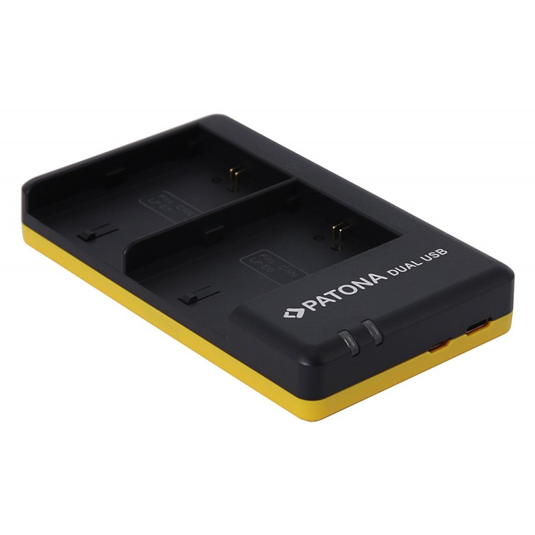 Pachet Incarcator Patona Dual USB, 2 x Acumulatori Patona Premium LP-E6 pentru Canon 7D 6D 5D Mark II III EOS R si Microfibra Smardy