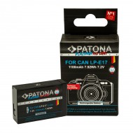 Acumulator Patona Platinum LP-E17, Decodat, 1100mAh, pentru Canon EOS R10, EOS RP 77D 200D 750D 760D 8000D