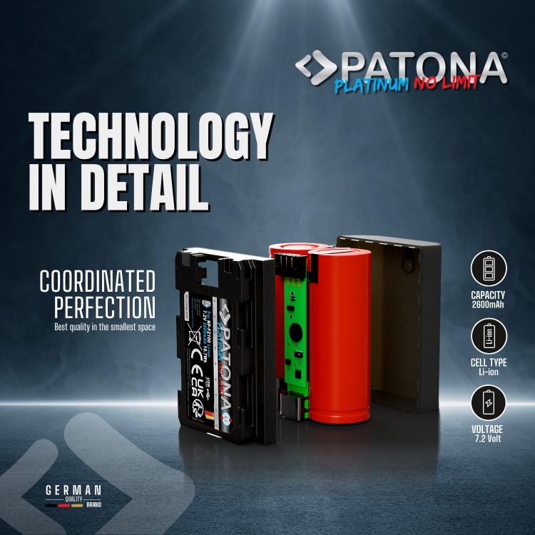 Acumulator Patona Platinum NP-FZ100, port USB-C, 2600 mAh, pentru SONY A7 III A7M3 Alpha 7 III A7 R III A7RM3 Alpha 7