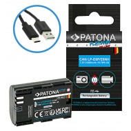 Acumulator Patona Platinum LP-E6P LP-E6NH LP-E6N, incarcare USB-C, 2600mAh, pentru Canon EOS R5 Mark II