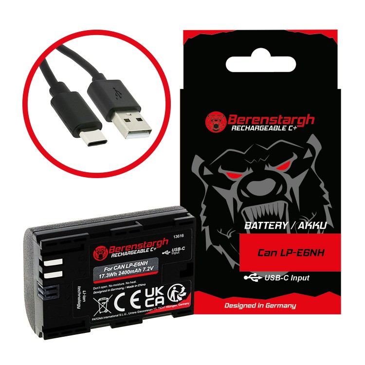 Acumulator Berenstargh LP-E6NH, 2400 mAh, pentru CanonEOS R5 EOS R6 R6II R7 LP-E6NH NTC