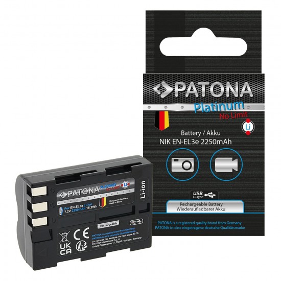 Acumulator Patona Platinum EN-EL3e pentru Nikon D700 D300 D200 D100 D80 D70 D50
