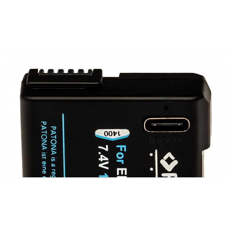 Acumulator Patona Platinum EN-EL14, 1030mAh, incarcare port USB-C, pentru Nikon D3100 D3200 D3400 D3500 D5100 D5300 D5500 D5600 DF Coolpix P7000 P7100 P7800