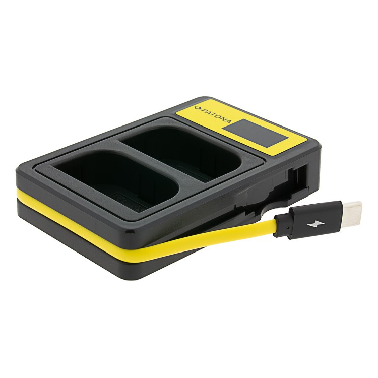Incarcator smart DUAL USB LCD PATONA pentru 2 acumulatori Canon LP-E6