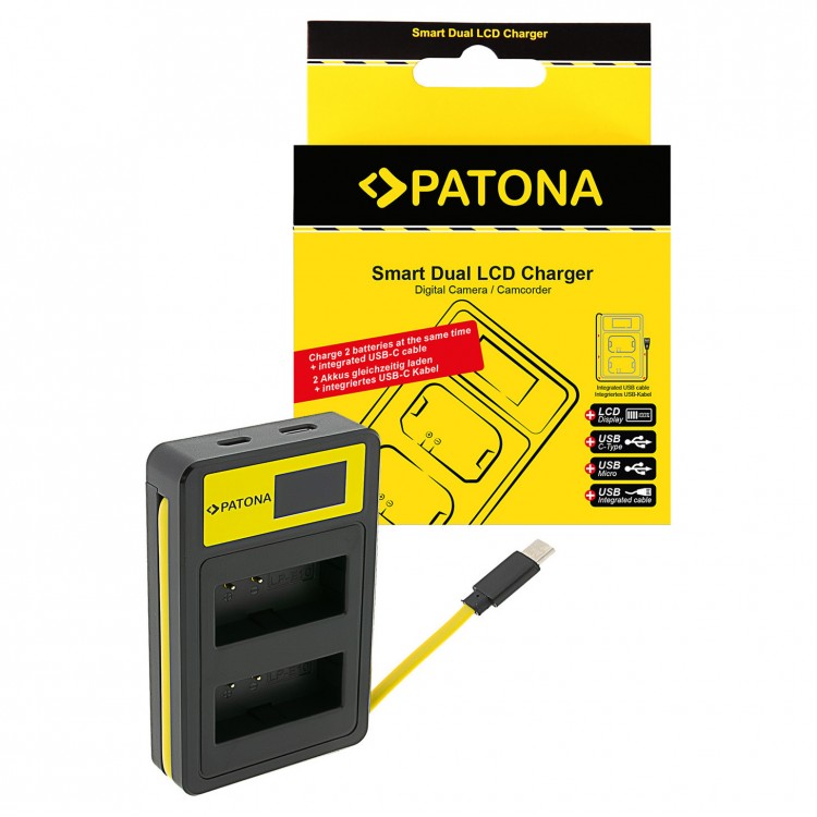Incarcator USB PATONA Smart Dual LCD pentru Canon LP-E10