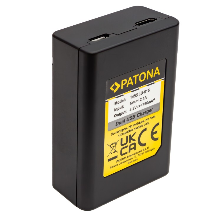 Incarcator DUAL USB Patona pentru 2 acumulatori Kodak WPZ 2 LB-015, include cablu micro-USB