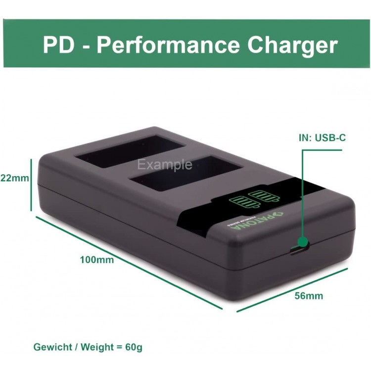 Pachet Incarcator Dual LCD PD Performance, 2x Acumulator Patona Protect cu senzor NTC pentru Canon LP-E6NH, 2250 mAh
