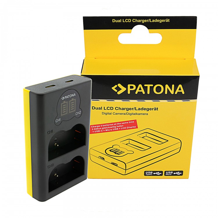 Incarcator Dual PATONA cu LCD pentru Nikon EN-EL3e Olympus BLM1 BLM5 Pentax D-LI50
