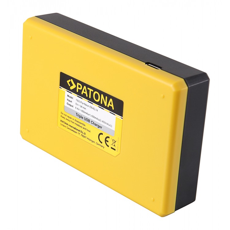 Incarcator triplu PATONA pentru acumulator Nikon EN-EL14