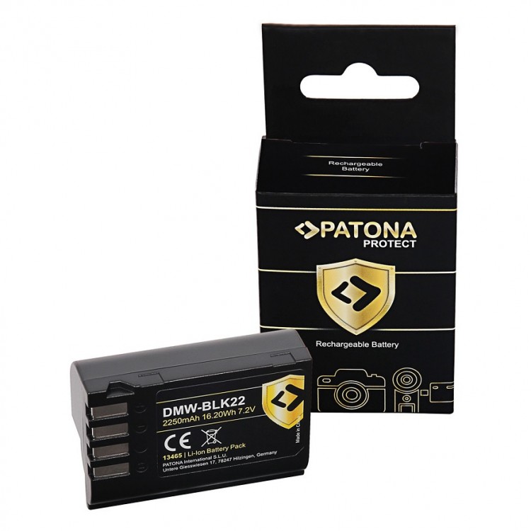 Pachet 2x acumulator Patona Protect DMW-BLK22 pentru Panasonic DC-S5 G9 GH5 GH5S GH6