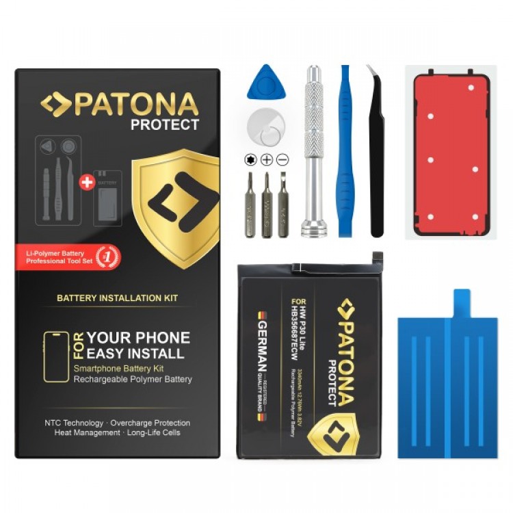 Baterie PATONA PROTECT pentru Huawei P30 Lite Mate 10 Lite Nova 2 Plus P Smart HB356687ECW, include kit de instalare