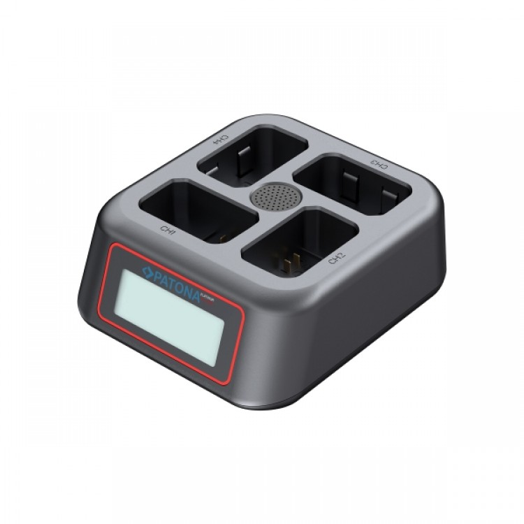 Încărcător rapid Patona Platinum USB-C PD QC cu 4 porturi, pentru baterii Sony NP-FW50, 45W, compact, 9, 01x8, 02x3, 23cm