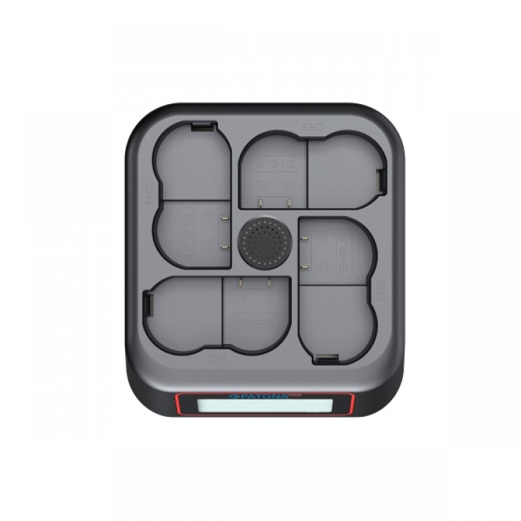 Încărcător rapid Patona Platinum USB-C PD QC cu 4 porturi pentru baterii Nikon EN-EL15, 45W, compact, 9, 01x8, 02x3, 23cm