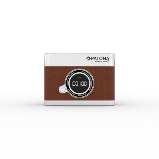 Incarcator dual Patona Platinum Retro USB-C, gri, pentru Canon LP-E6 LP-E6N LP-E6NH LP-E6P