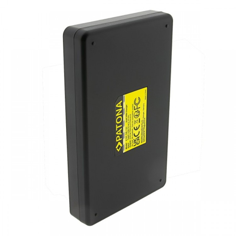 Incarcator dual PATONA pentru Ricoh DB-120 GR IV, include cablu USB-C