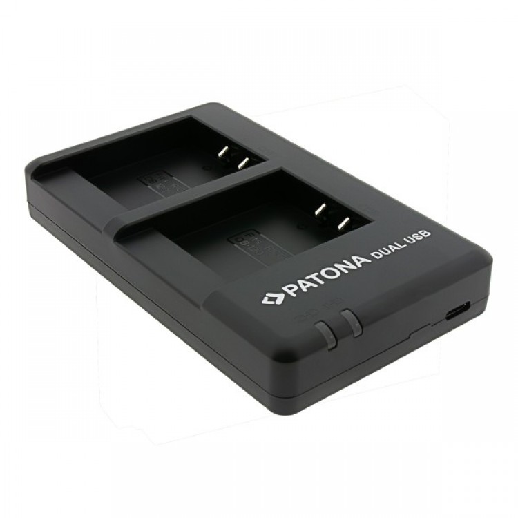 Incarcator dual PATONA pentru Ricoh DB-120 GR IV, include cablu USB-C