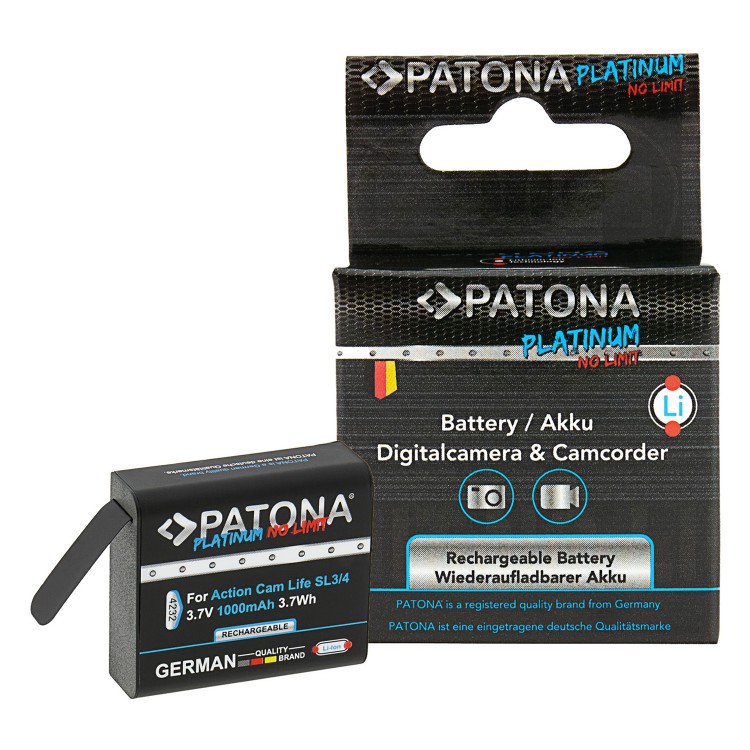 Acumulator Patona Platinum pentru PATONA Action Cam Life SL4, SL3, 1000 mAh