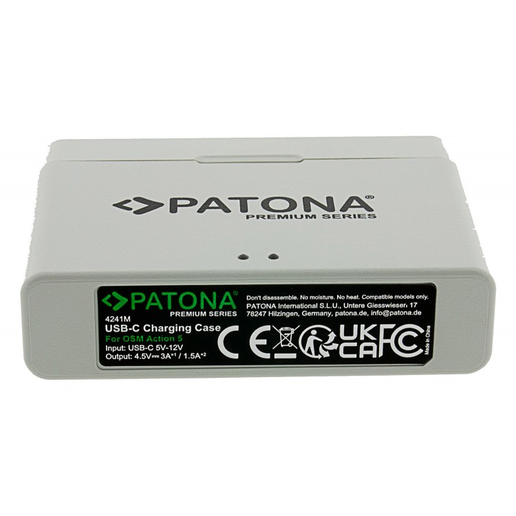 Incarcator PATONA Premium Dual Charger pentru acumulator DJI Osmo Action 3 4 si 5 BCX202, Include cablu USB-C