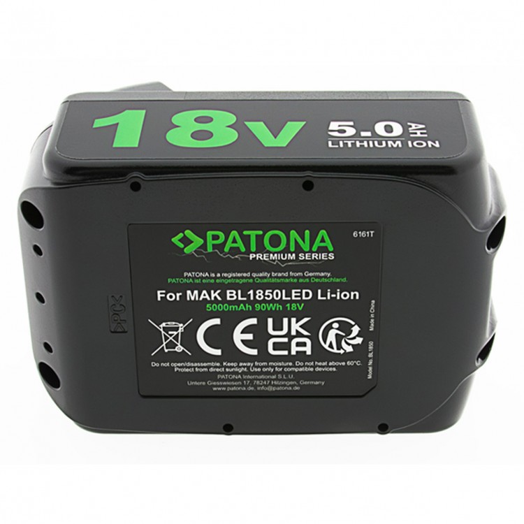 Acumulator PATONA Premium pentru Makita BL1850LED BL1802B BL1830B BL1840B BL1850B BL1860B