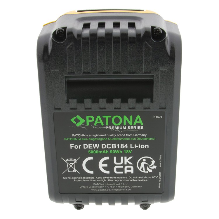 Acumulator PATONA Premium pentru Dewalt DCB184 DCD740 DCF885 DCG412