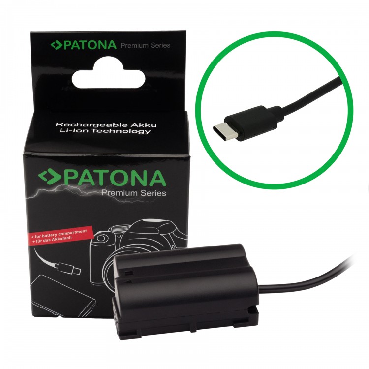 Adaptor alimentare USB-C Patona Premium EP5B pentru Nikon Z5 Z6 Z7 D500 D800 D850 D7000 D7100 D7200 VFB12802