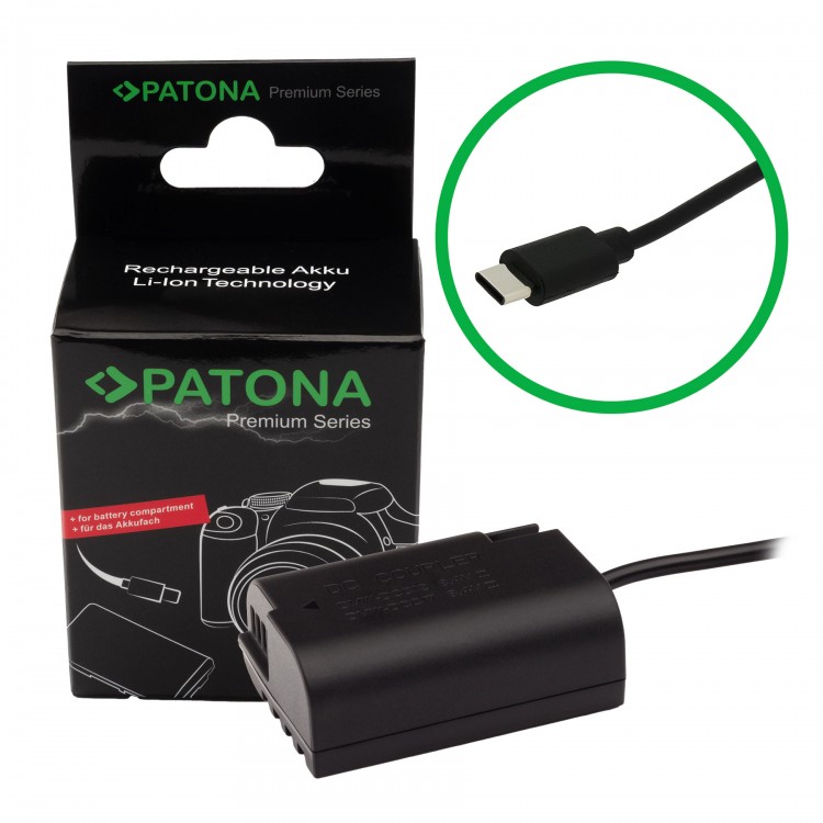 Adaptor alimentare USB-C Patona Premium DMW-BLK22 pentru Panasonic Lumix DMC-GH5S, Lumix DC-GH6, DC-S5 G9 GH5