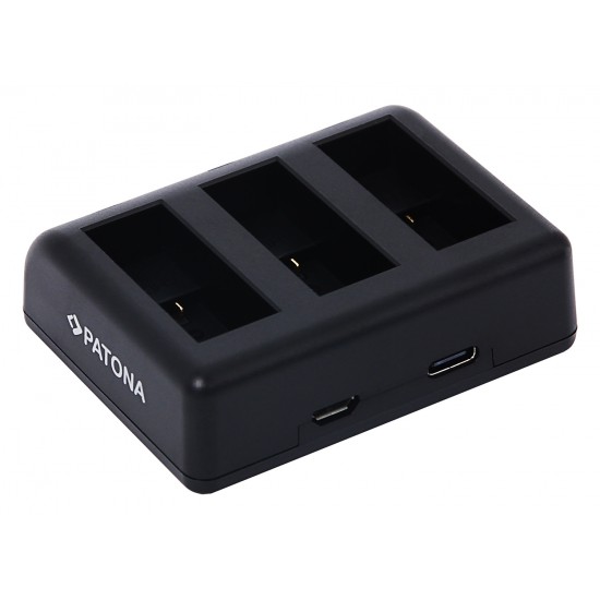 Incarcator triplu PATONA pentru acumulator GoPro Hero 9 AHDBT901 ADBAT001