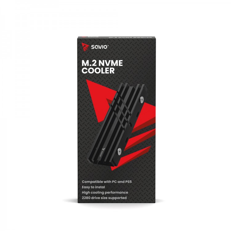 Cooler M.2 NVME Savio AK-60, compatibil M.2 2280, pentru PC si Playstation 5