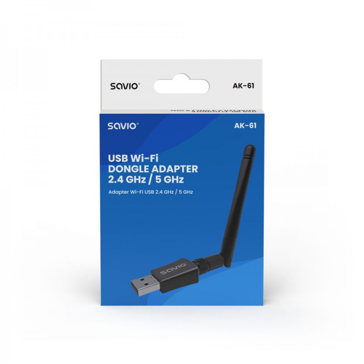 Adaptor Wireless Savio AK-61, 2.4 GHz / 5 GHz