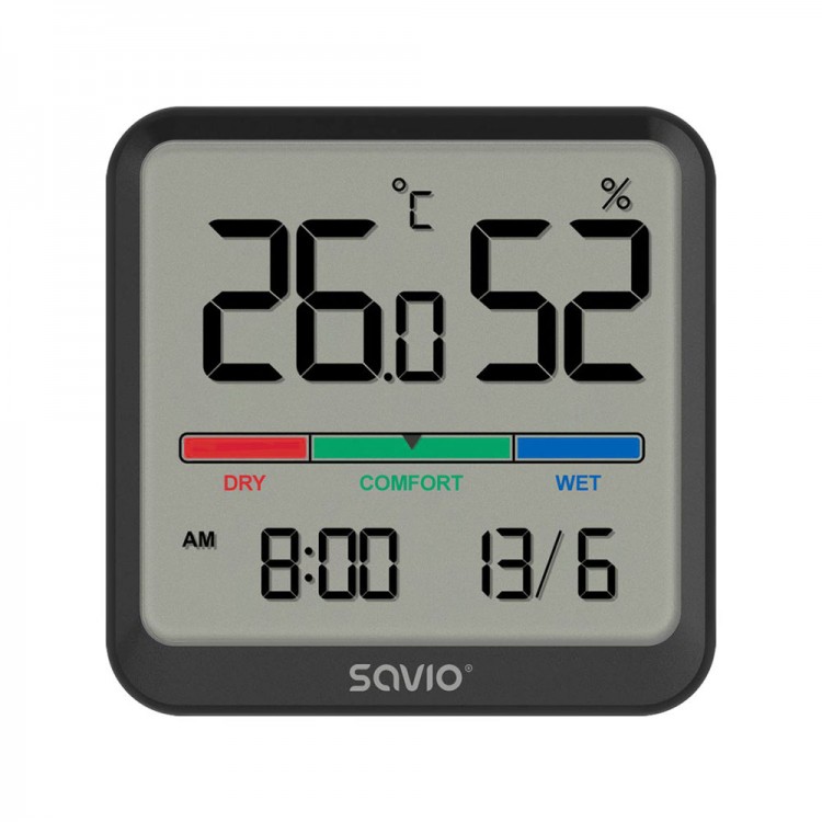 Monitor de temperatura si umiditate Savio CT-01/B, Negru