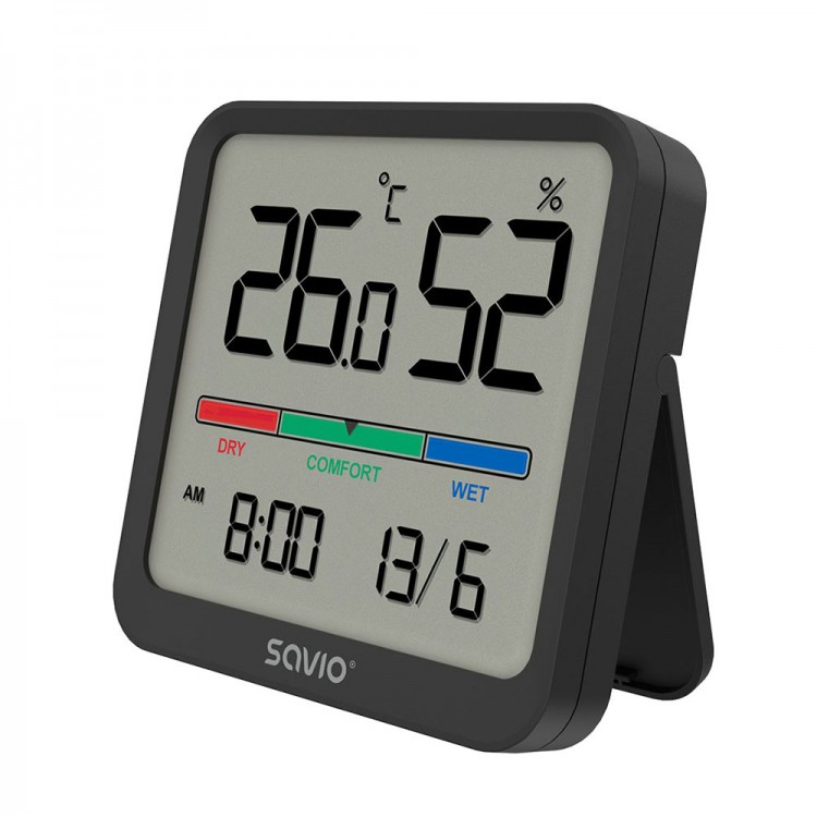 Monitor de temperatura si umiditate Savio CT-01/B, Negru