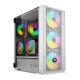 Carcasa Gaming, SAVIO Raptor X1, Mesh / Tempered Glass, ARGB, Mid-Tower, fara sursa, ATX, Alb