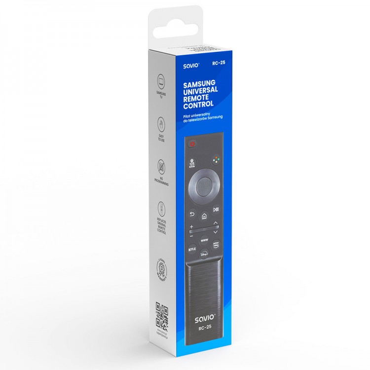 Telecomandă universală Savio RC-25 pentru TV Samsung, ergonomică, fără programare