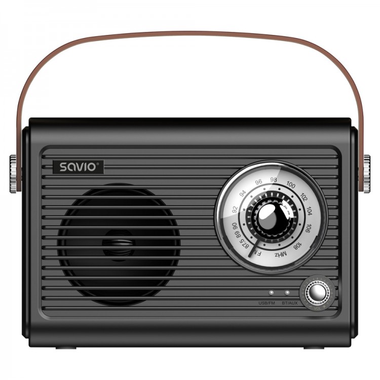 Radio portabil stil Retro Savio RS-01, Baterie incorporata cu incarcare USB-C, Bluetooth 5.3