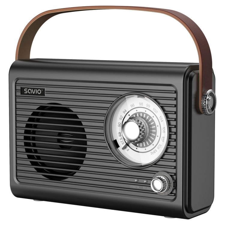 Radio portabil stil Retro Savio RS-01, Baterie incorporata cu incarcare USB-C, Bluetooth 5.3