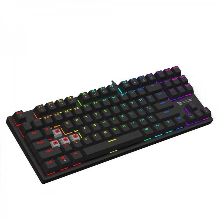 Tastatura Mecanica Gaming Profesionala, Savio Tempest X2 Outemu RED, iluminare RGB