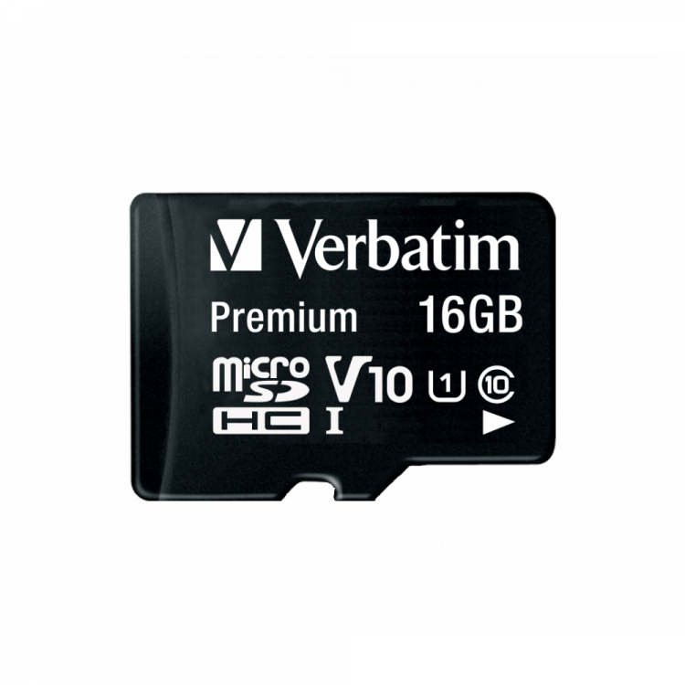 Card de memorie premium microSDHC de 16 GB cu adaptor, UHS-I V10 U1 Clasa 10