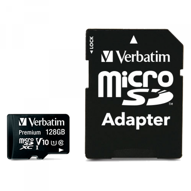 Card de memorie premium microSDHC de 128 GB cu adaptor, UHS-I V10 U1 Clasa 10