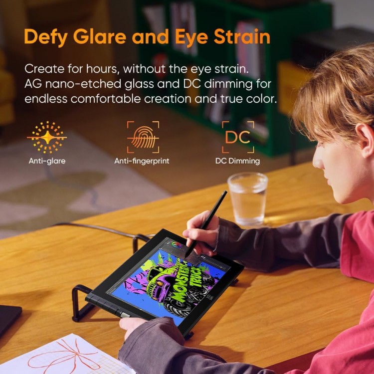 Tableta grafica XP-PEN Artist 12 GEN 3, 11.9" Full HD, 16384 niveluri presiune, IPS, 16:9, 5080 LPI, X4 Smart Chip Stylus, Roata Dial + 8 butoane rapide, Negru