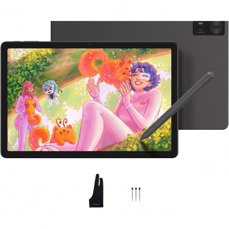 Tableta Huion Kamvas Slate 11, Android 14 Ecran antireflex de 10 "95" cu rata de reimprospatare de 90Hz, 8GB RAM, stocare extensibila de 128GB, camera duala, baterie de 8000mAh