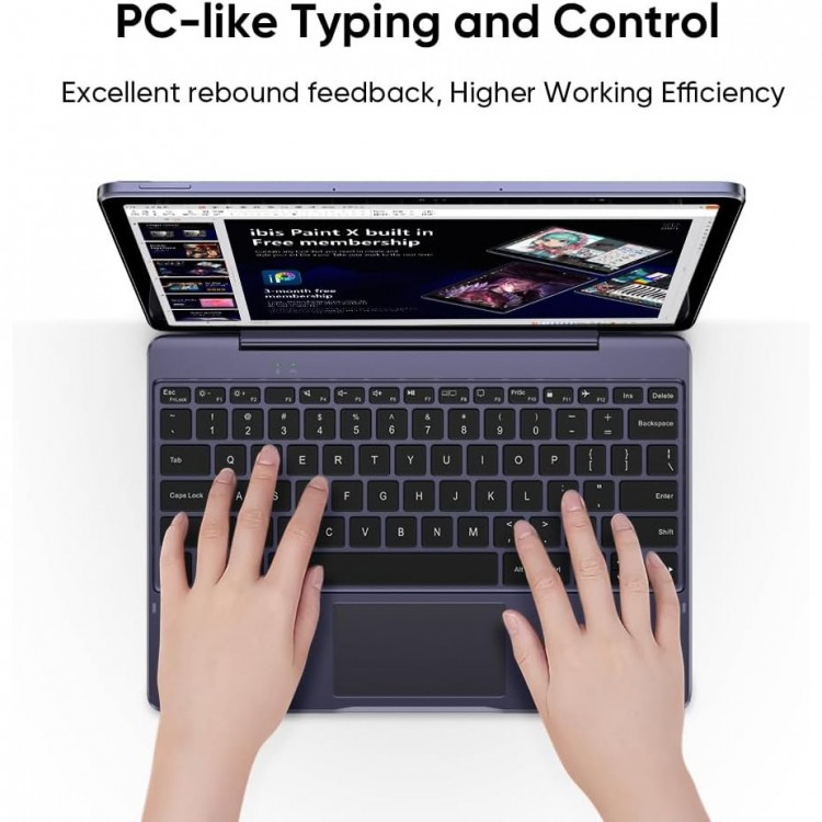 Pachet Tableta XP-Pen Magic Drawing Pad 12" Display 2K FHD, Stylus X3 Pro, 16K Nivele Presiune, Rezolutie 2160x1440, Android, 8GB RAM + 256GB, Wi-Fi, Include husa silicon si tastatura XP-PEN