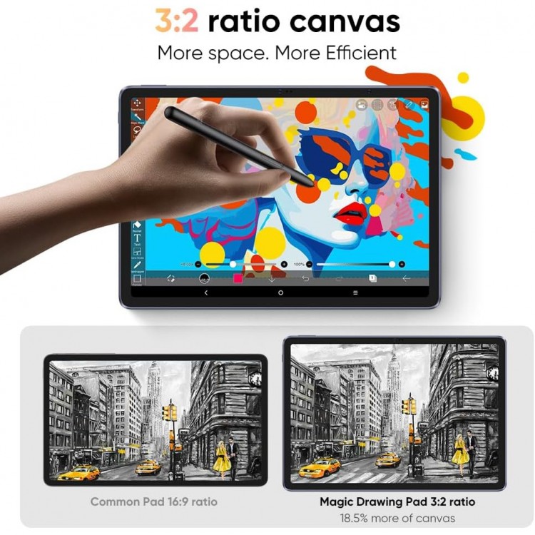 Pachet Tableta XP-Pen Magic Drawing Pad 12" Display 2K FHD, Stylus X3 Pro, 16K Nivele Presiune, Rezolutie 2160x1440, Android, 8GB RAM + 256GB, Wi-Fi, Include husa silicon si tastatura XP-PEN