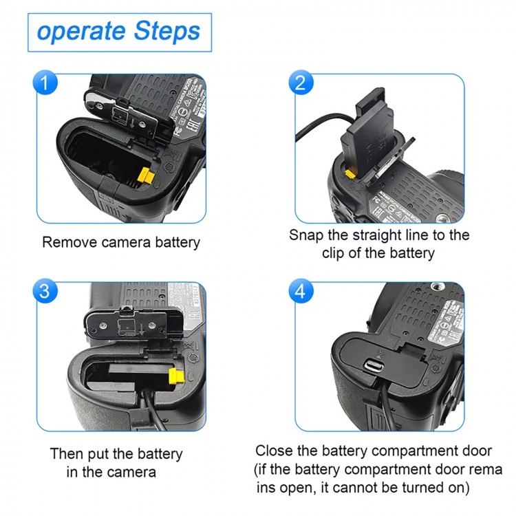 Alimentator EP-5A EP5A tip EN-EL14A pentru Nikon D3100 D3200 D3300 D3400 D3500 D5100 D5200 D5300 D5500 D5600